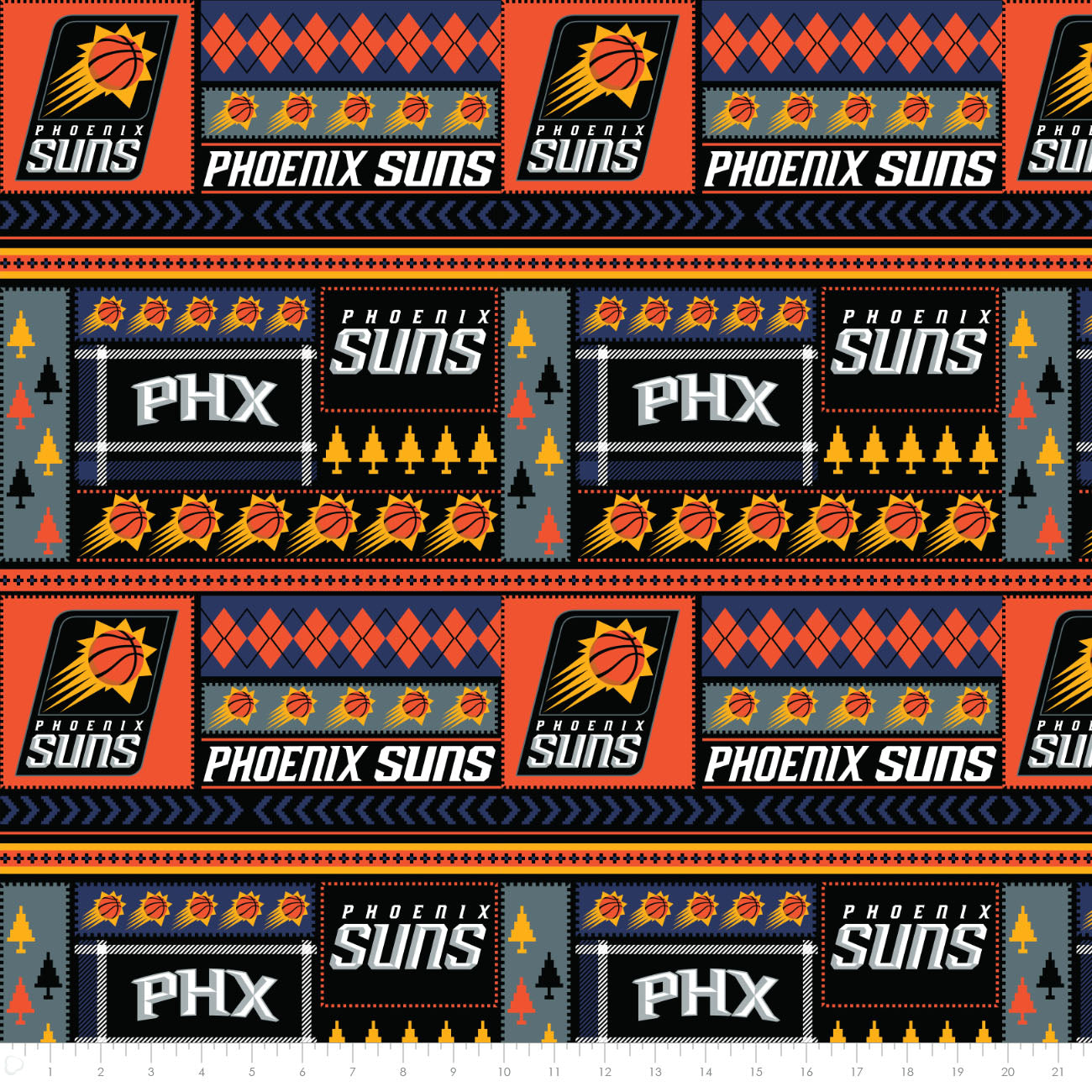 Phoenix Suns | Team Fair Isle - EZ Fabric Minky Print