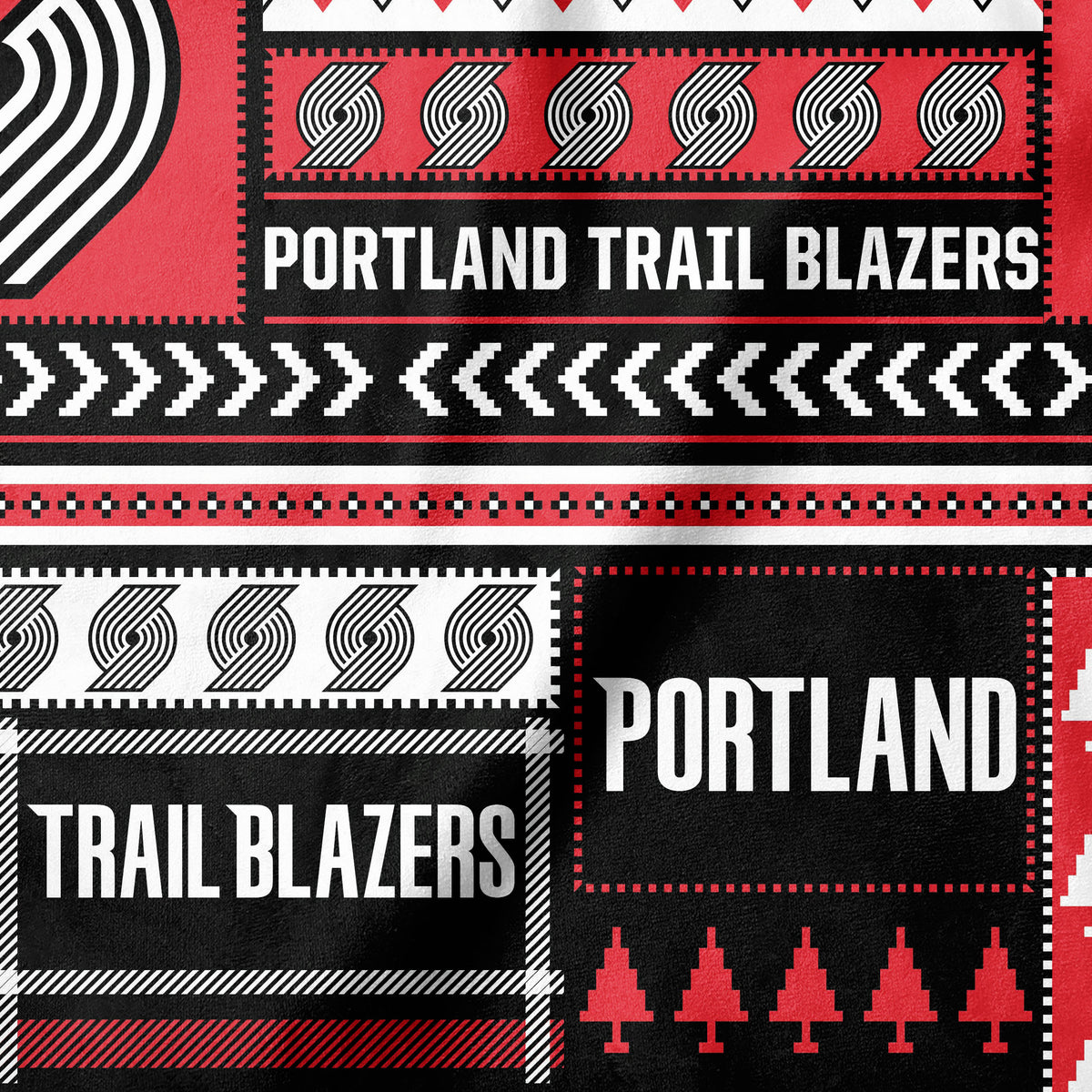 Portland Trail Blazers | Team Fair Isle - EZ Fabric Minky Print