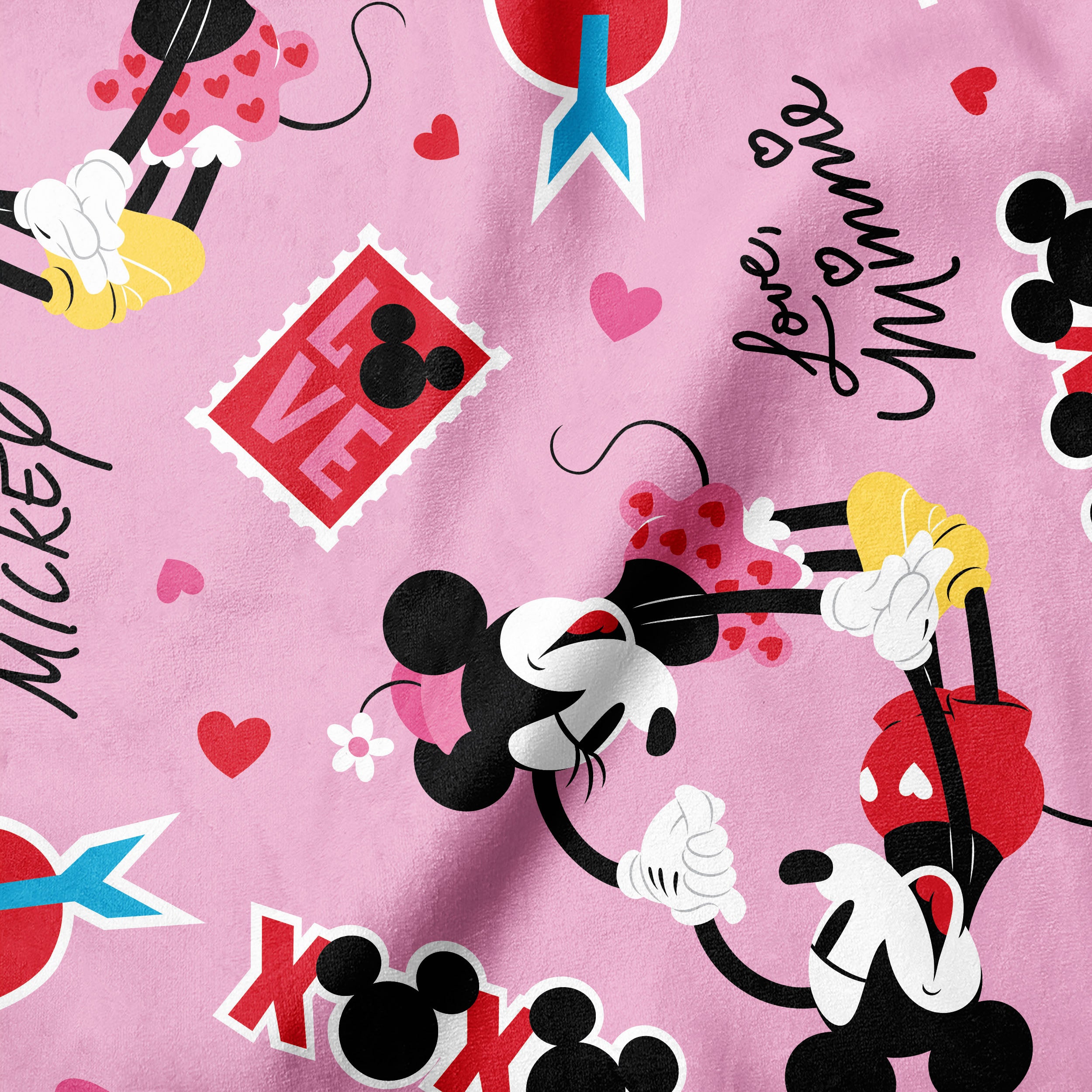 Disney - Mickey Mouse - Valentine XOX - EZ Fabric Minky Print