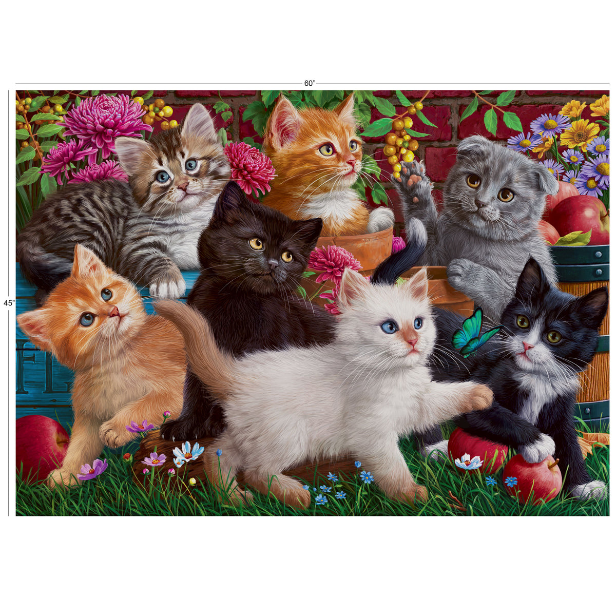 Kittens at Play Panel 45x60"