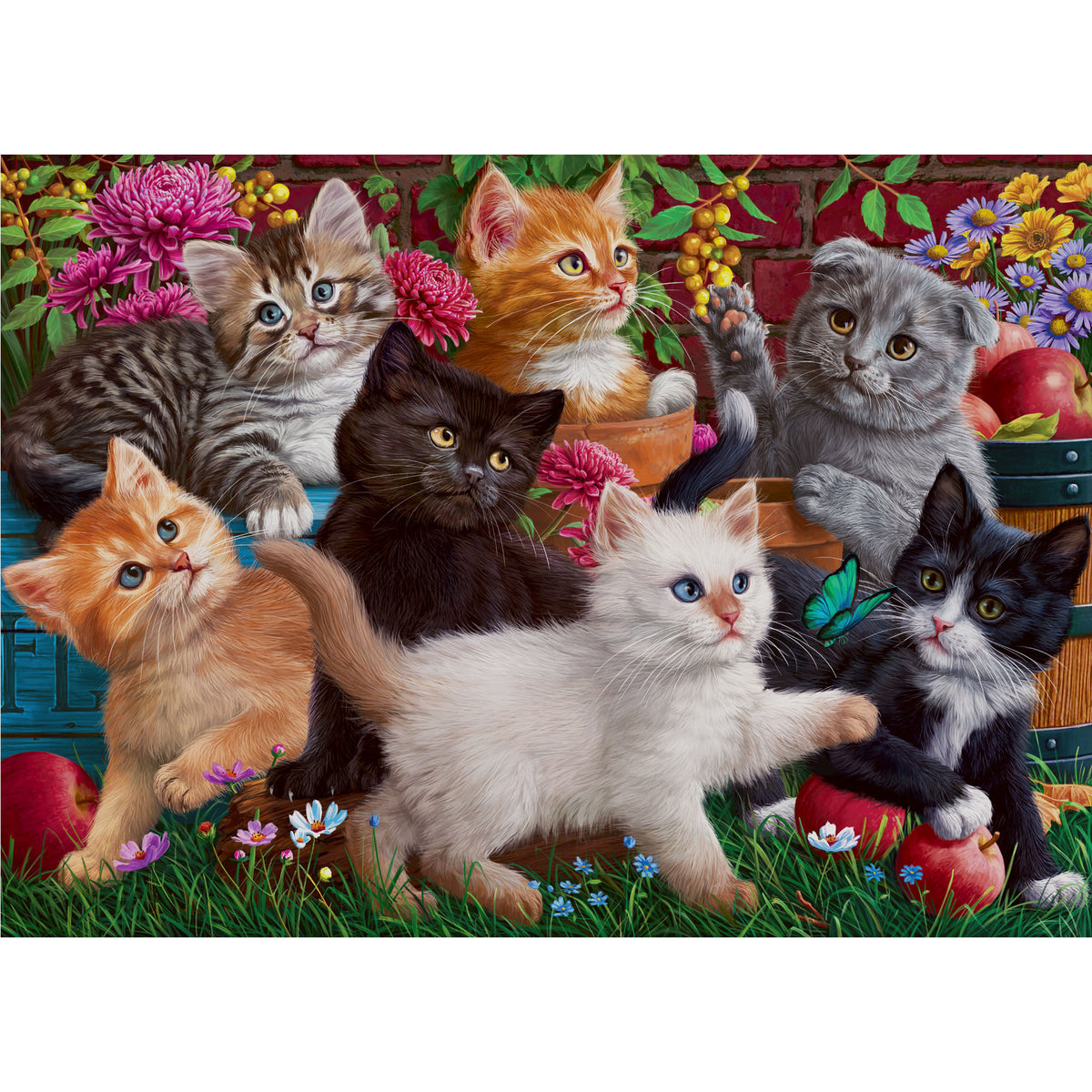 Kittens at Play Panel 45x60"