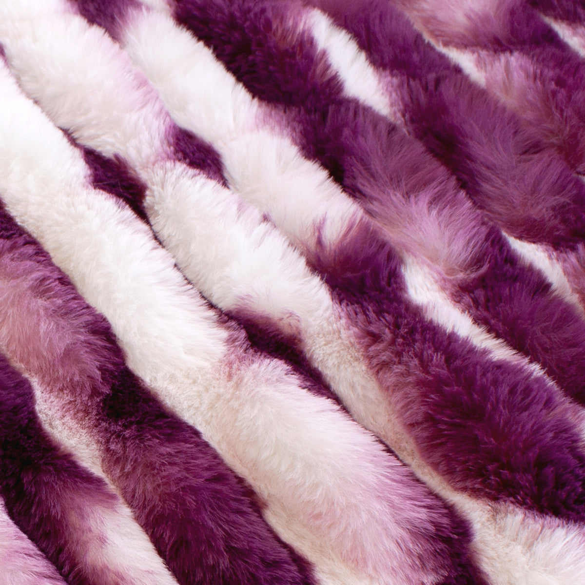 White/Red Violet EZ Fabric Stretch Faux Fur Snow Chinchilla Snuggle White/Red  Violet, Very Heavyweight Faux Fur Fabric, Home Decor Fabric