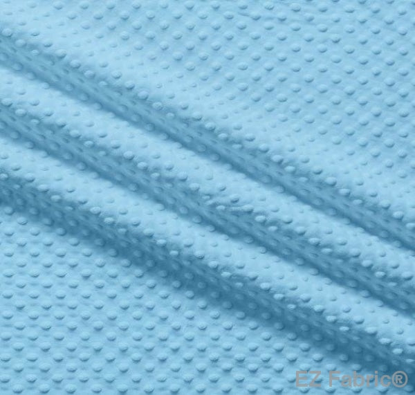 Silky Minky Dot Blue Bell by EZ Fabric