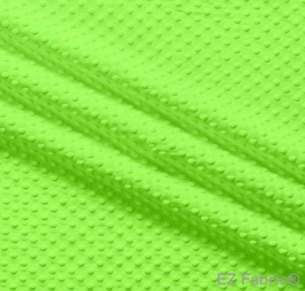 Silky Minky Dot Bright Lime by EZ Fabric