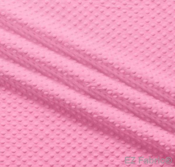 Silky Minky Dot Bubblegum by EZ Fabric