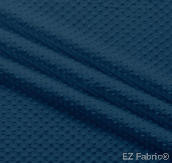 Silky Minky Dot College Blue by EZ Fabric