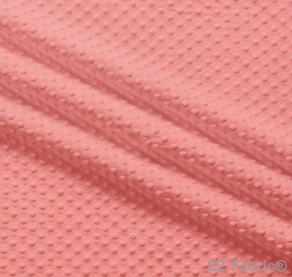 Silky Minky Dot Coral by EZ Fabric