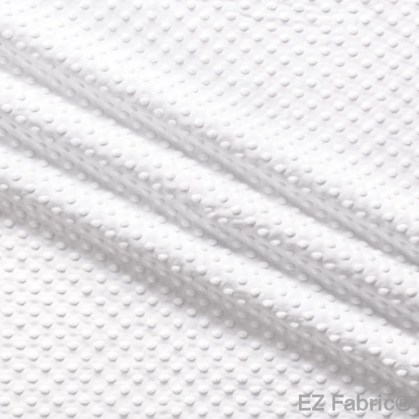 Silky Minky Dot Fabric White Solid Smooth