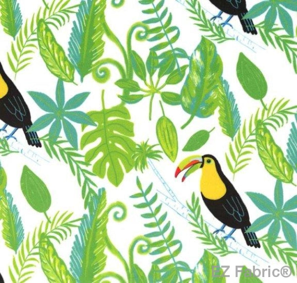 Toucan in Paradise Print on Minky Fabric by EZ Fabric