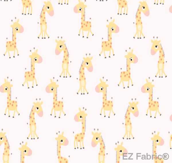 Bashful Giraffe Salmon Minky By EZ Fabric 