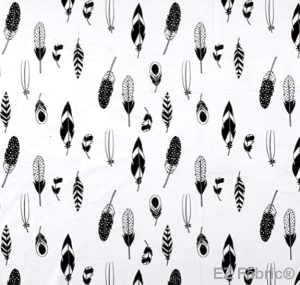 EZ Feather White on Minky Fabric by EZ Fabric