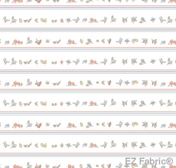 Wilderness Stripe Red Print Minky By EZ Fabric 