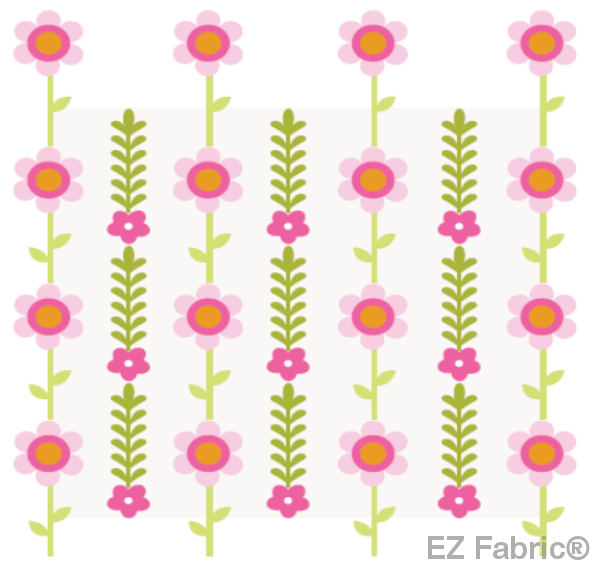 Jungle Blossoms Pink on Smooth Minky Fabric by EZ Fabric 