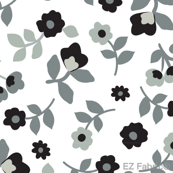 Smooth Kashmir Print On Minky Fabric Black / Floral