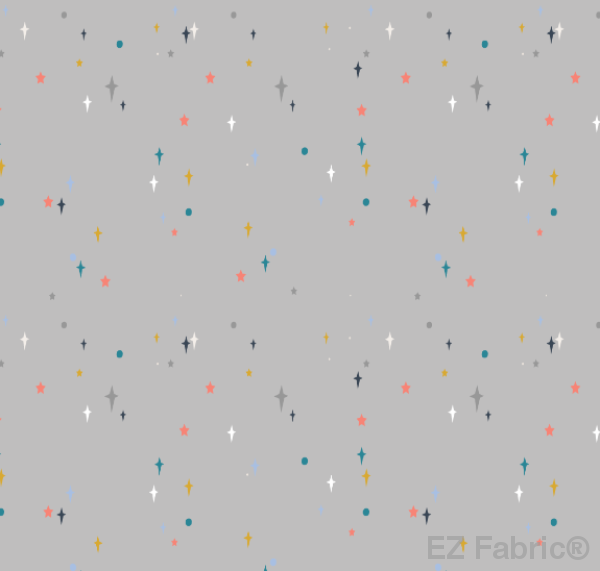 Night Fall Gray Print Minky By EZ Fabric 