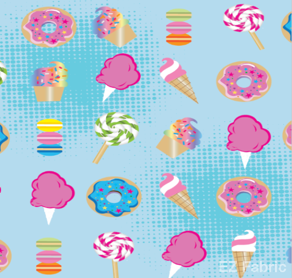 Lollipop Magic Print on Minky Fabric by EZ Fabric 