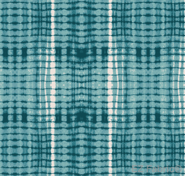 Nia Teal Mudcloth Print on Minky Fabric by EZ Fabric