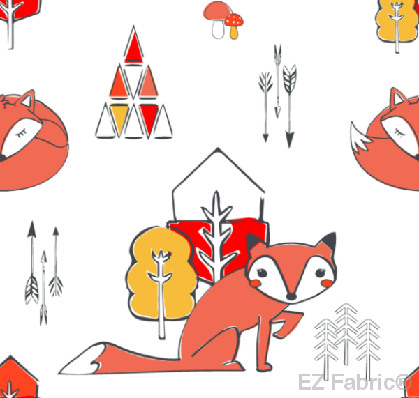 Sleepy Fox WhitePrint Minky By EZ Fabric 