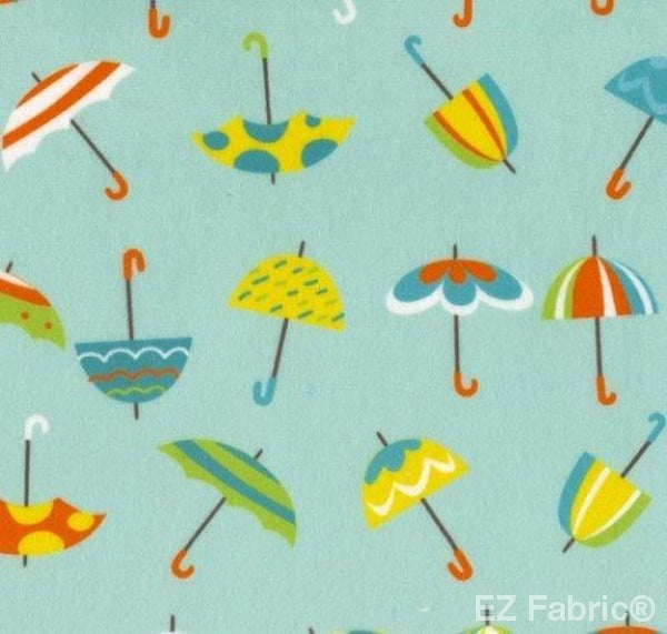 Sunny Day Umbrella Print on Minky Fabric by EZ Fabric