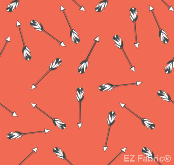 Tossed Arrows Salmon Print Minky By EZ Fabric 