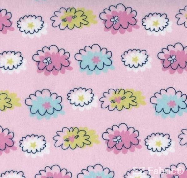 Unicorn Poof Pink Print Minky By EZ Fabric 