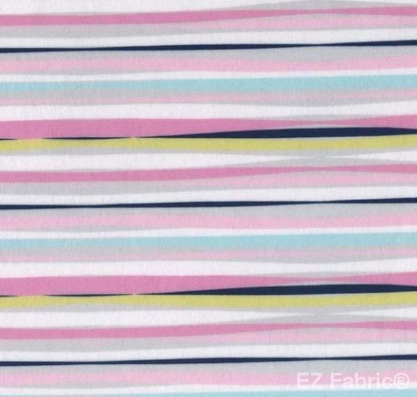 Unicorn Stripe Multi Print Minky By EZ Fabric 
