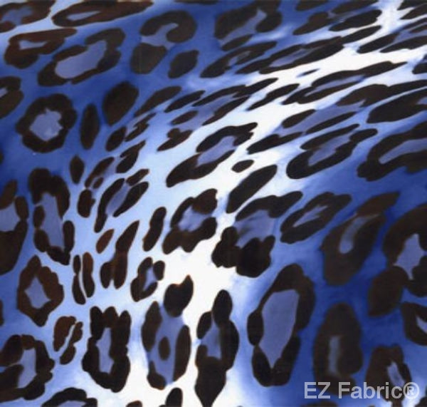 Wild Panther Blue Print on Minky Fabric by EZ Fabric 