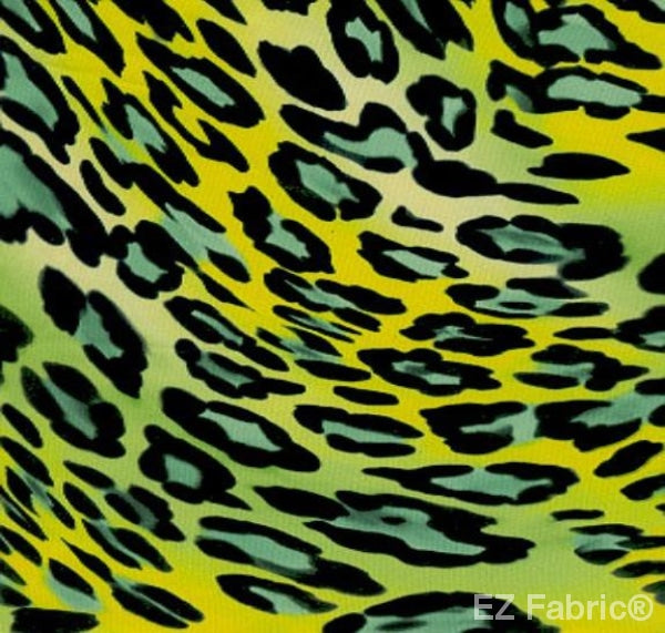 Wild Panther Citron Print on Minky Fabric by EZ Fabric 